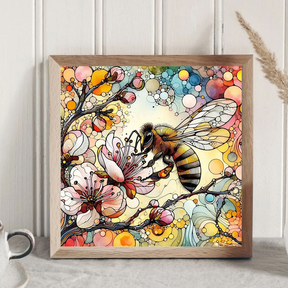 Diamond Painting - Full Round Drill - Flower Bee(Canvas|30*30cm)