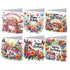 6pcs Diamond Painting Greeting Cards DIY Diamond Art Cards Crafts (Birthday)