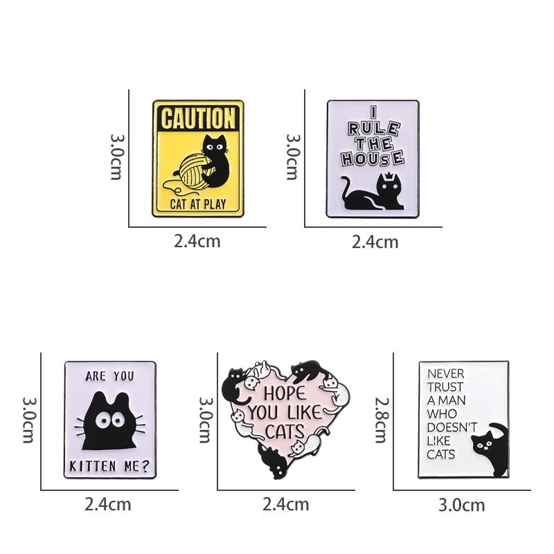 Cartoon Style Cute Cowboy Style Letter Cat Alloy Stamping Stoving Varnish Plating Unisex Brooches