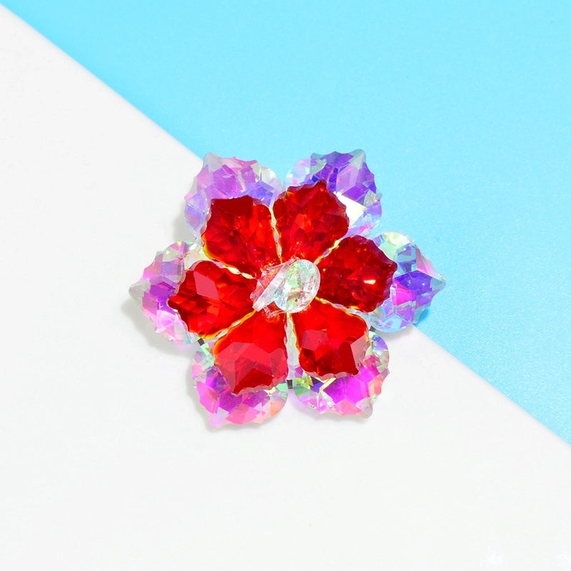 3 Pieces Sweet Pin Flower Alloy Crystal Women’S Brooches