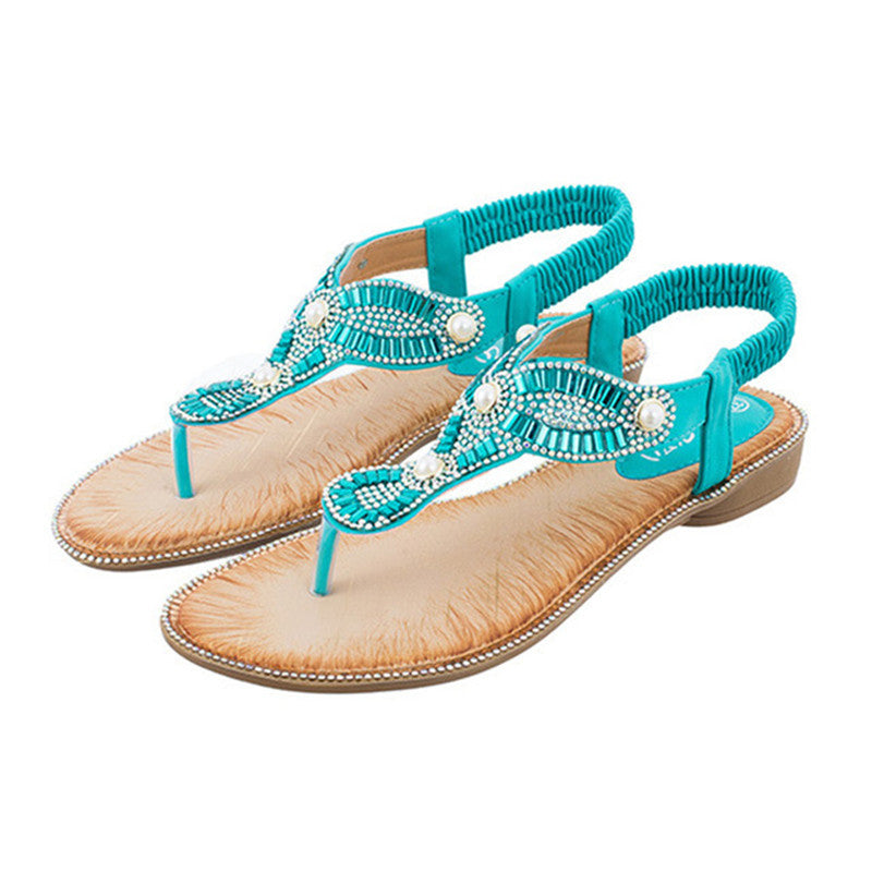 Ethnic Chain Pearl Sandals