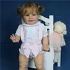 [New]20" Blue Eyes Cloth Body Reborn Toddler Baby Girl Doll Tomat with Short Curly Brown Hair - RBBI-Myrebornbabydoll&reg; Myrebornbabydoll&reg;
