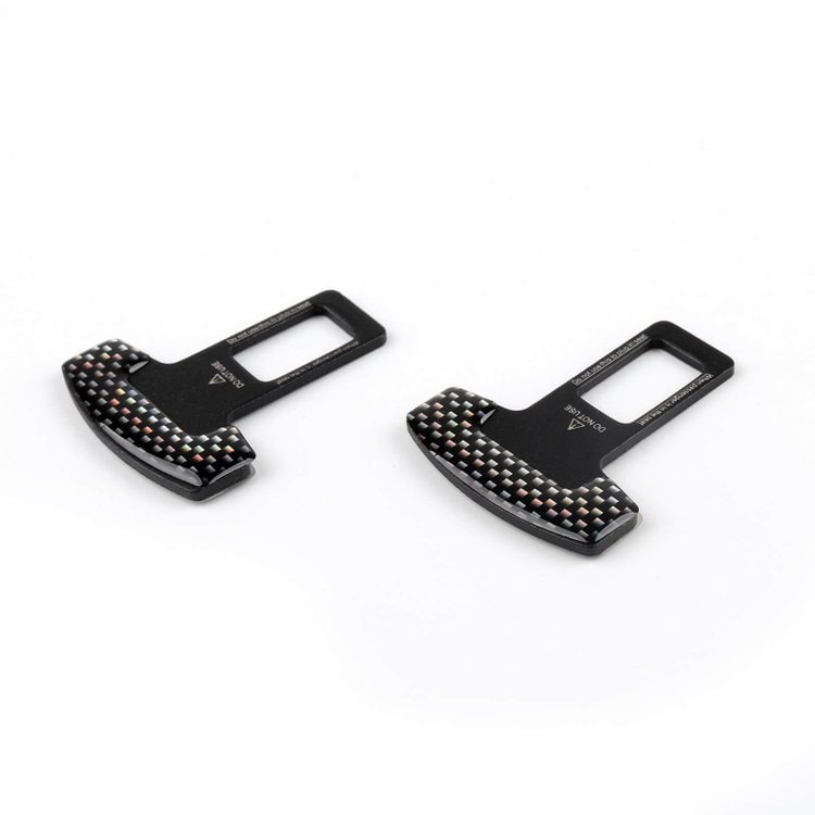 Universal Carbon Fiber Car Safety Seat Belt Buckle Alarm Stopper Clip Clamp Generic