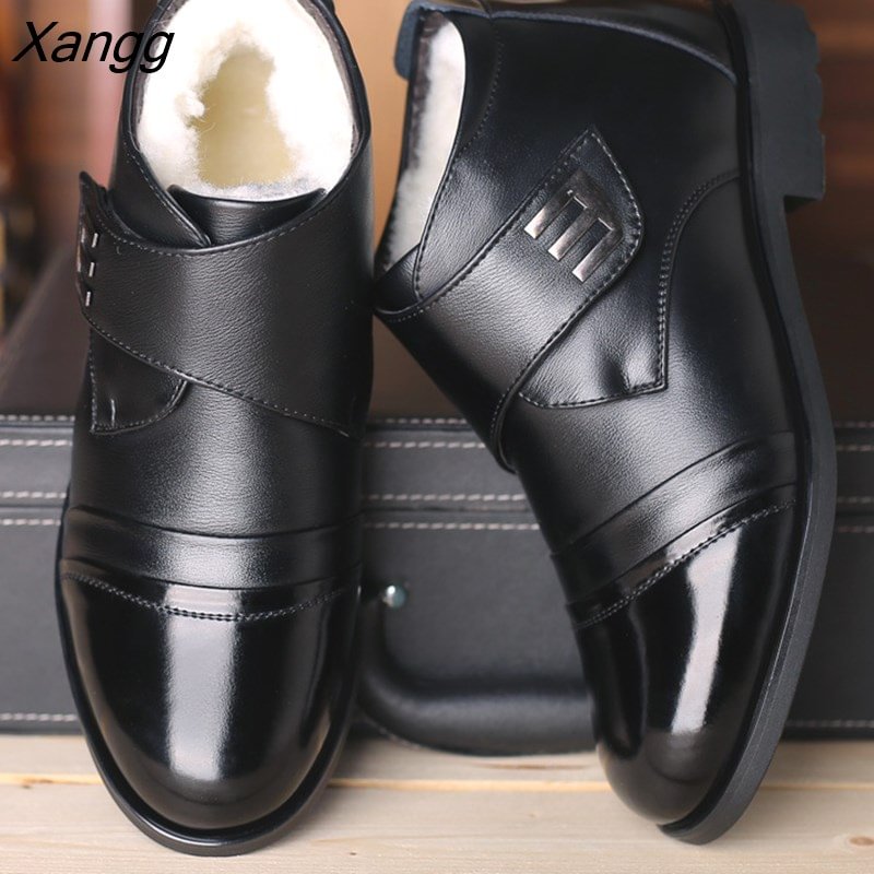 Xangg Shoes Men Chelsea Boots Genuine Leather Warm Shoes Men Ankle Boots Fashion Brand Cow Leather Male Footwear 899