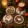 [Upgrade]4Pcs Acrylic Special Shape Xmas DIY Waterproof Diamond Painting Coaster Kit