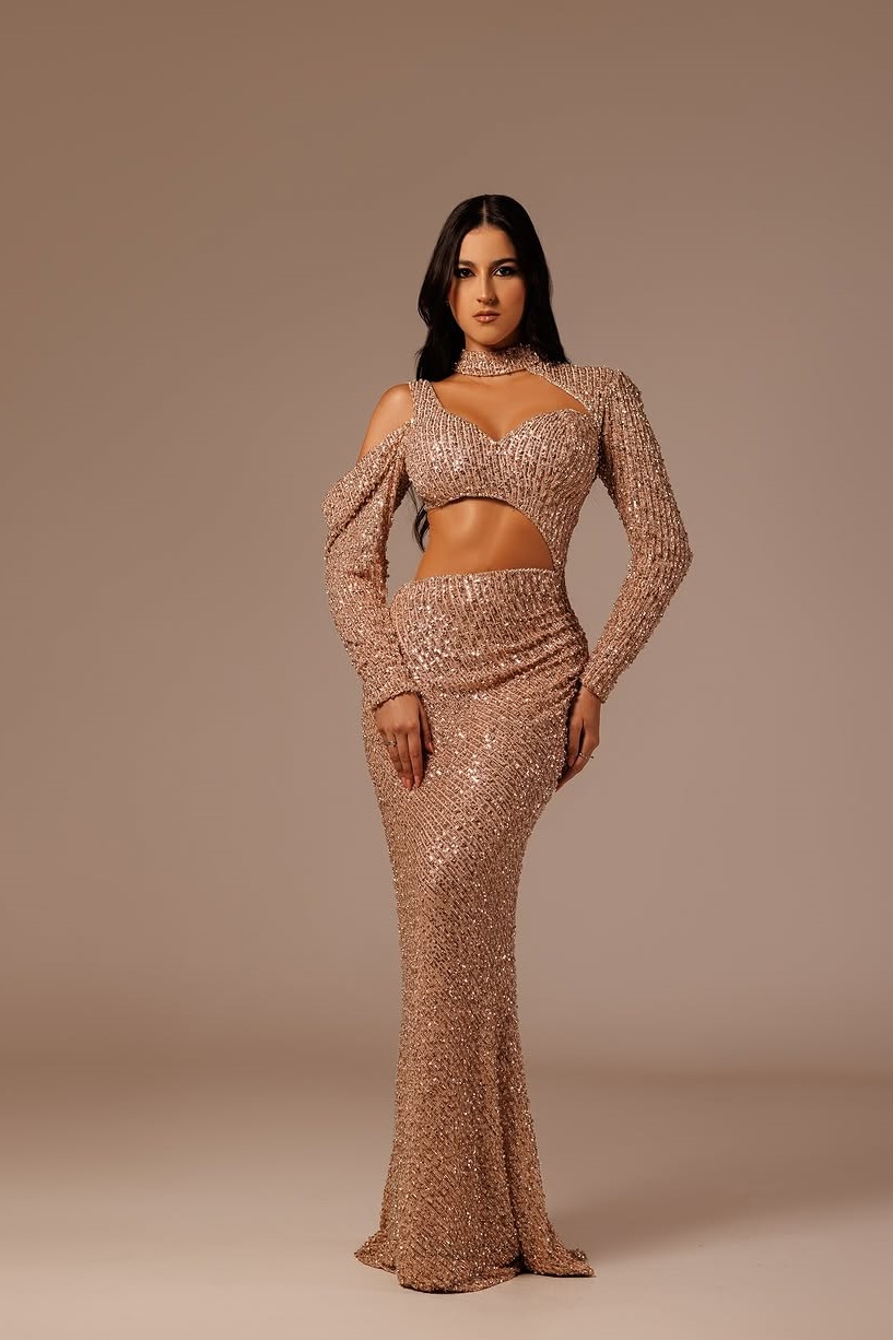 Lisliy Chic Long Sleeves Sweetheart High Necked Mermaid Prom Dress With Sequins