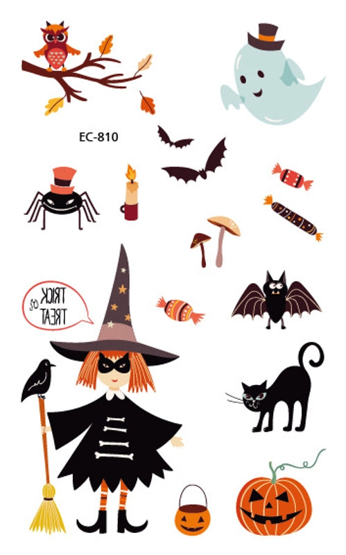 Halloween Pumpkin Masquerade Party Tattoo Stickers