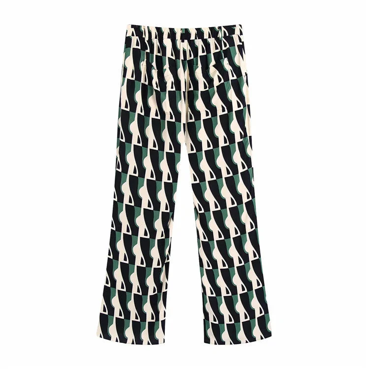 Casual Printed Shirt and Pants Two Piece Set Flaxmaker