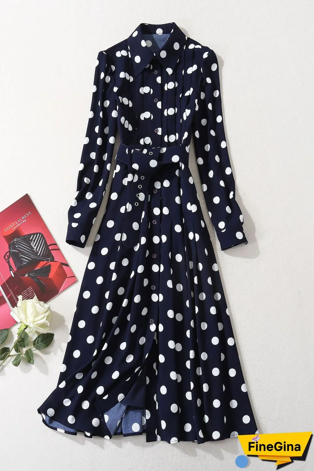 Kate Middleton Dark Navy Polka Dot Dress