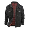 Men's Western Plaid Flannel Denim Casual Jacket by Inlyline