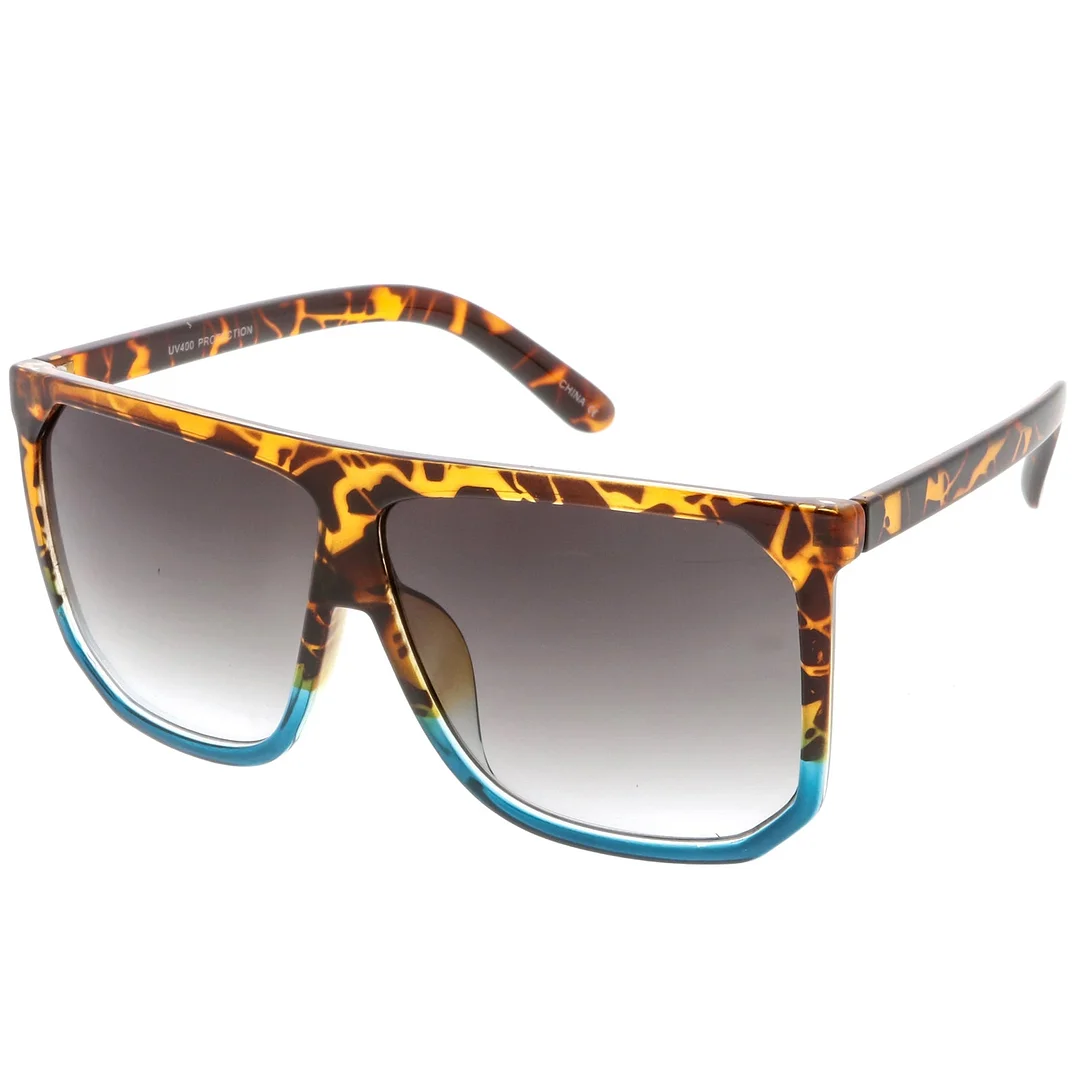 Oversize Two Toned Flat Top glasses With Square Lens 62mm