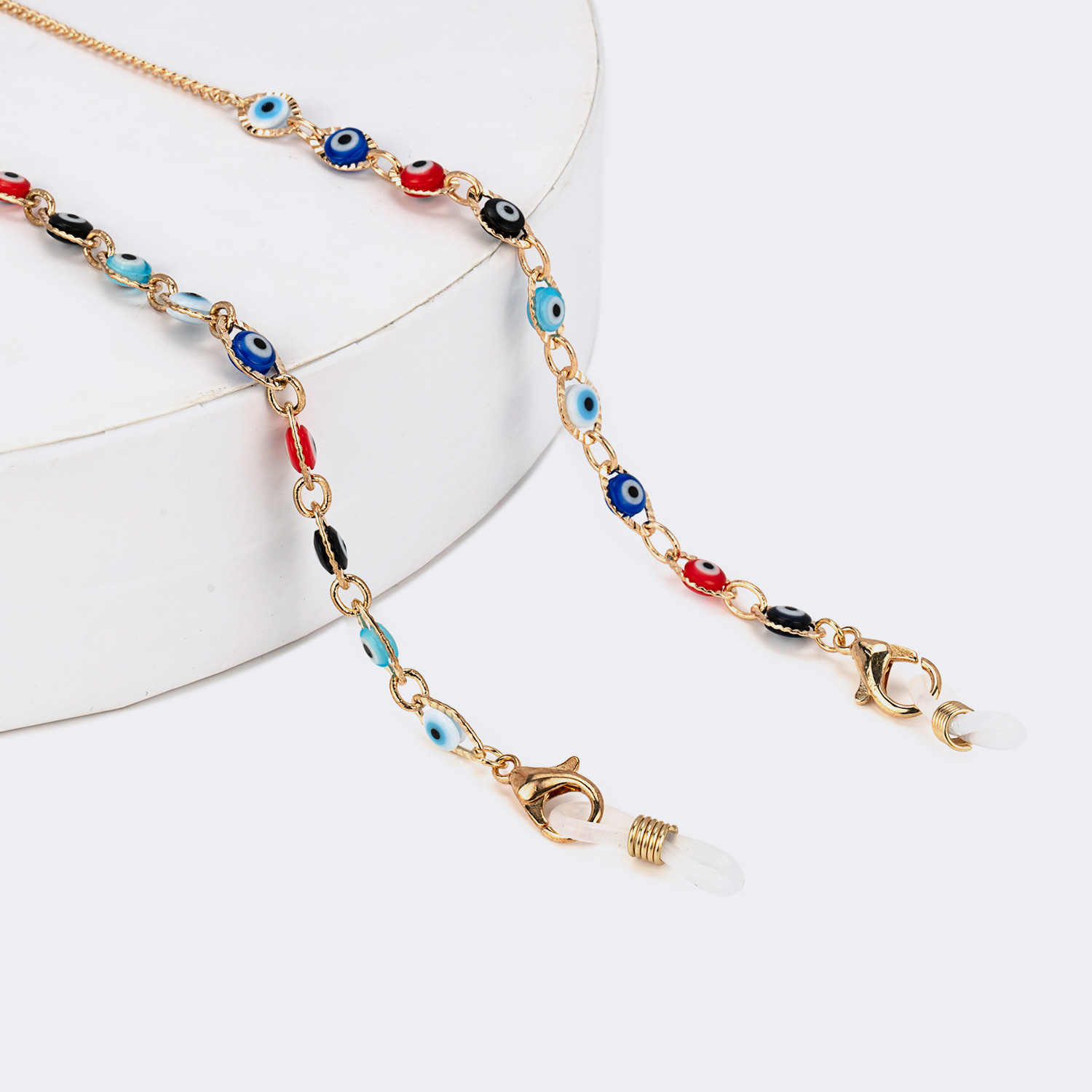 Hart Bunte Perlen Brillenkette Bunt