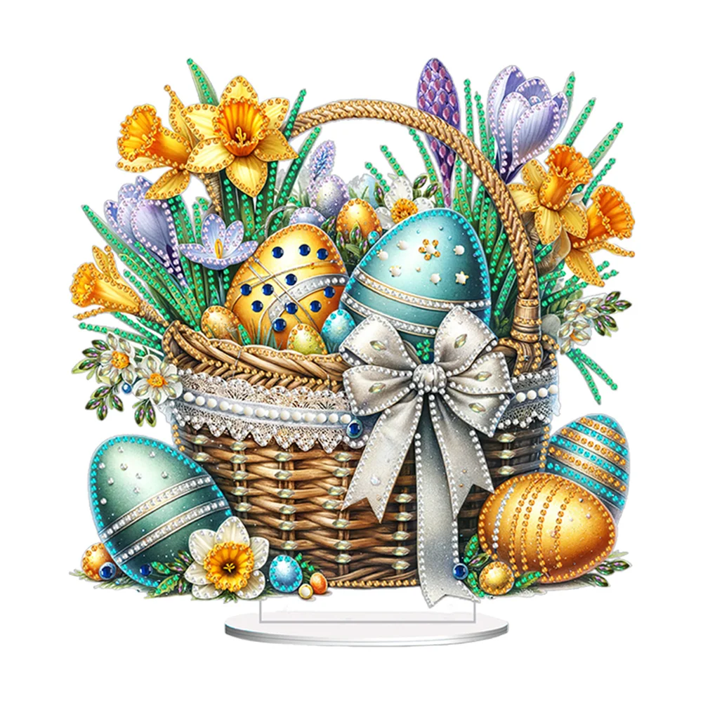 DIY Easter Basket Egg Special Shape Acrylic Desktop Diamond Art Kits for Home Decor