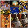 200g diamond shape mosaic art diy Turkish lamp table lamp Tiffany mica colored glass candle holder handmade materials about 50 colors 320pcs