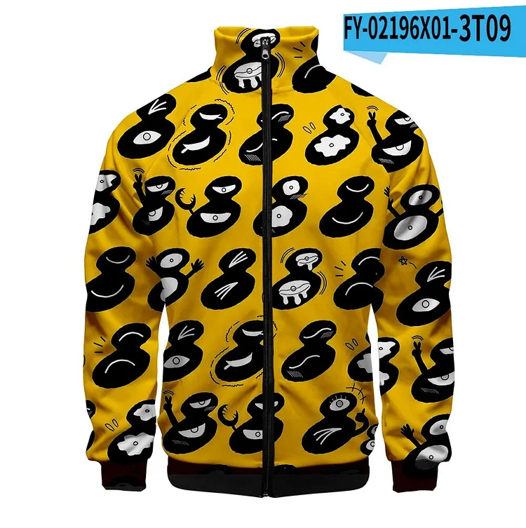 Ranking of Kings 3D Baseball Jacket Men Bomber Jacket Harajuku Hip Hop Hoodie Stand Collar Zipper Sweatshirt Casual Sportswear