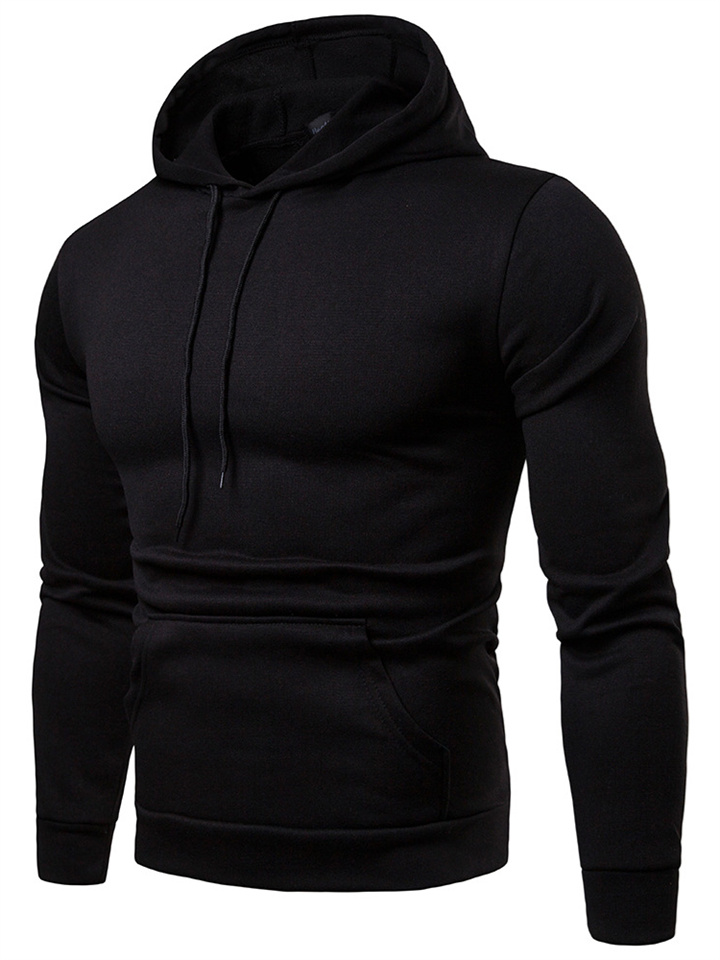 Men's Sweater Autumn and Winter New Men's Solid Color Slim Hooded Long-sleeved Sweater Temperament Commuter Rest Jacket