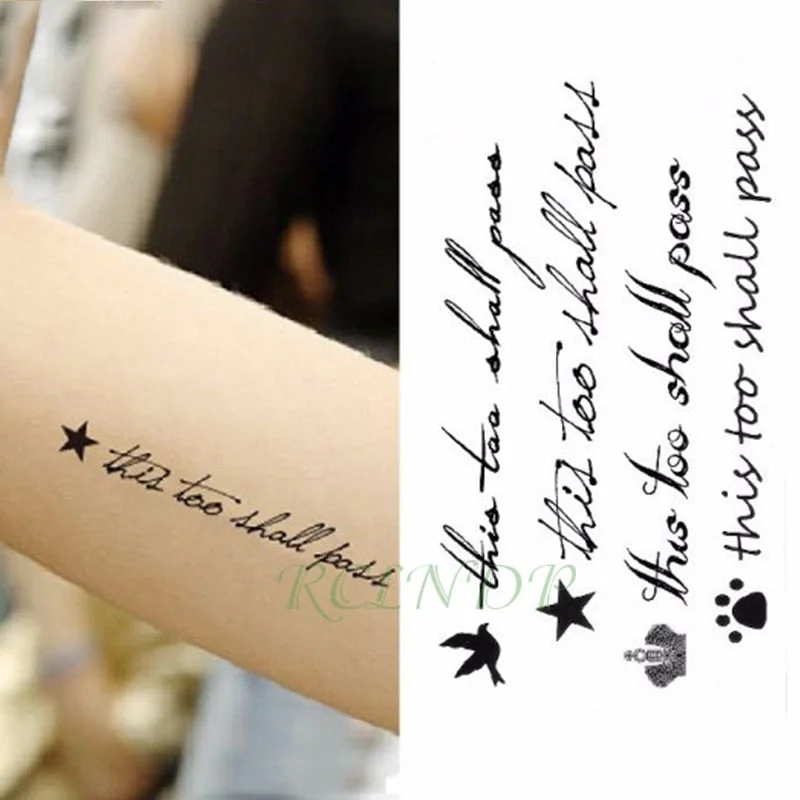 Waterproof Temporary Tattoo Sticker Love Heart Pattern Letters Design Arabic Writing Flash Tatoo Fake Tatto for Woman Men