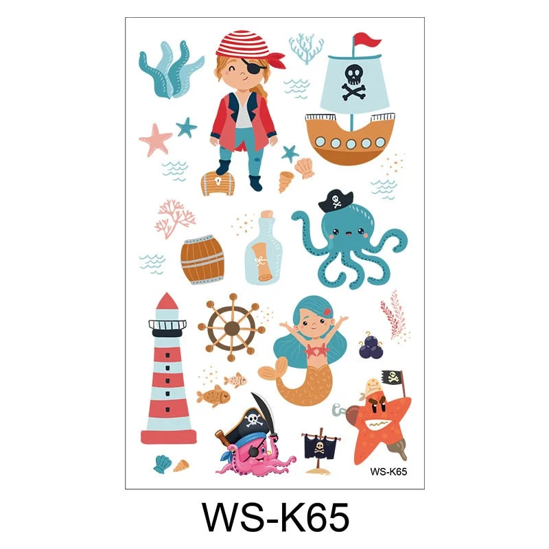 New children cartoon tattoo stickers fantasy party cartoon princess theme sticker set mermaid tattoo stickers