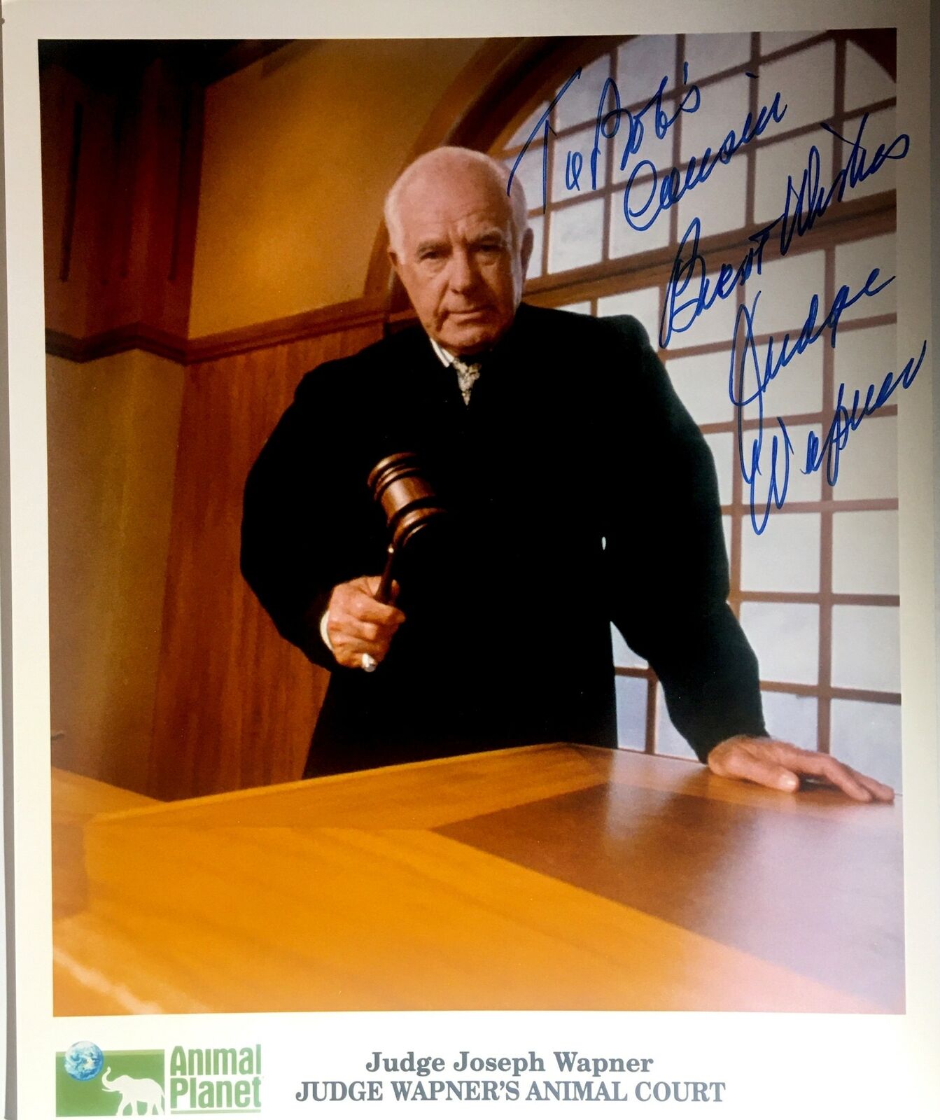 Judge Joseph Wapner Signed 8x10 Photo Poster painting The People's Court Animal Planet Autograph