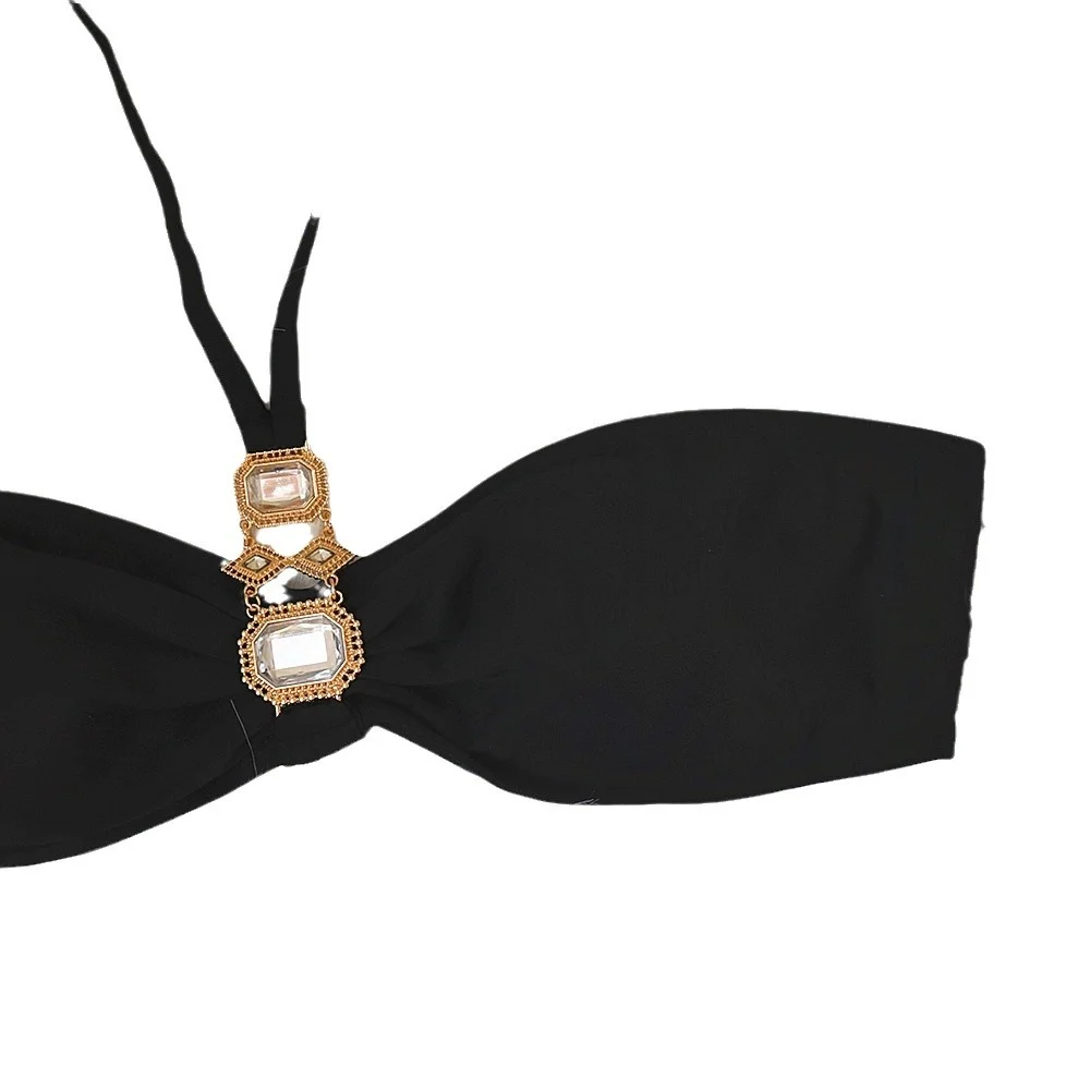 Uveng Uveng New Swimsuit Luxury Crystal Diamond Chain Women's Split Swimsuit Strapless Strap Sexy Bikini