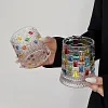 Luxury painted whiskey glass, premium liquor glass, household rotating tumbler glass beer glass