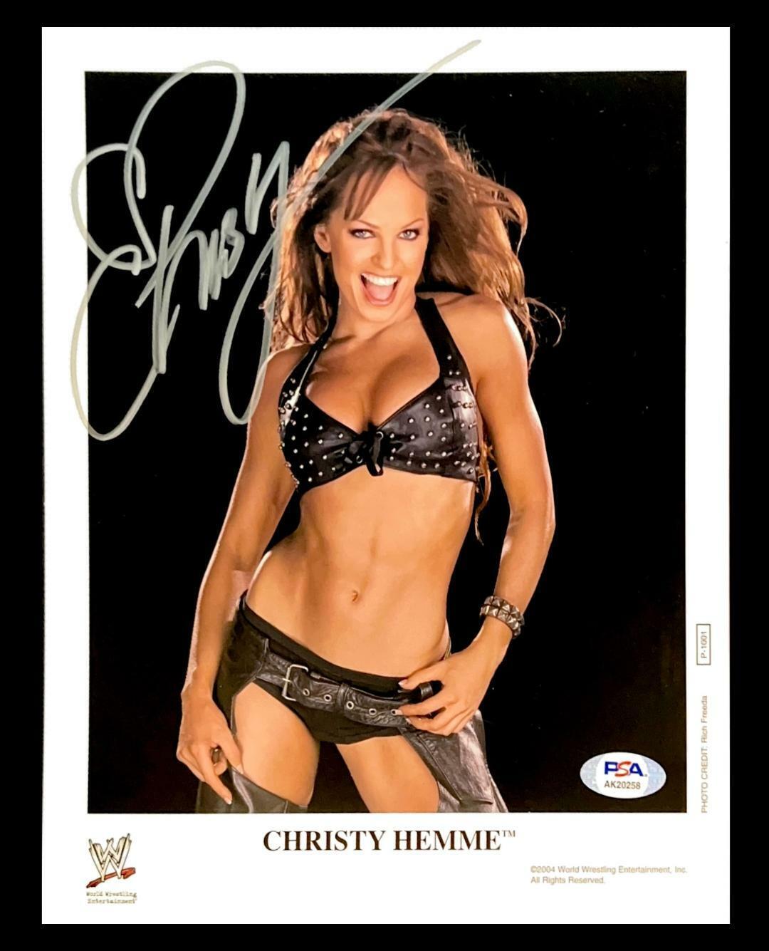 WWE CHRISTY HEMME P-1001 HAND SIGNED AUTOGRAPHED 8X10 PROMO Photo Poster painting WITH PSA COA
