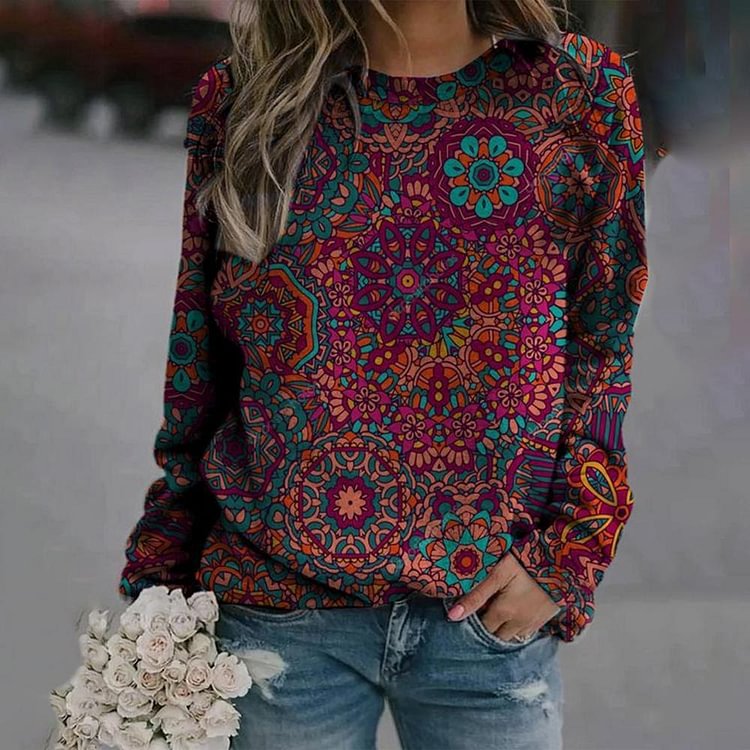 Floral Printed Round Neck Top