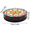 Mandala Diamond Painting Storage Box Wooden Round Jewelry Case with Lid Kits