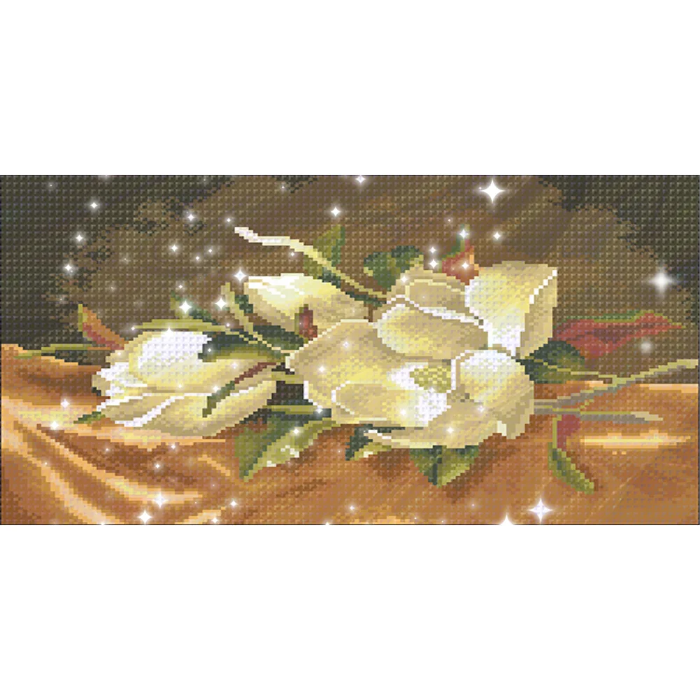 9CT Full Stamped Cross Stitch Bead Embroidery- Lily(Canvas|43*22CM)
