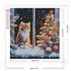 Diamond Painting -DIY Round Drill Partial AB Xmas Cat(45x45 CM)