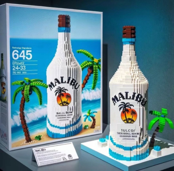 Whiskey Bottle Building Blocks Ornament Set High-End Simulation Wine ...