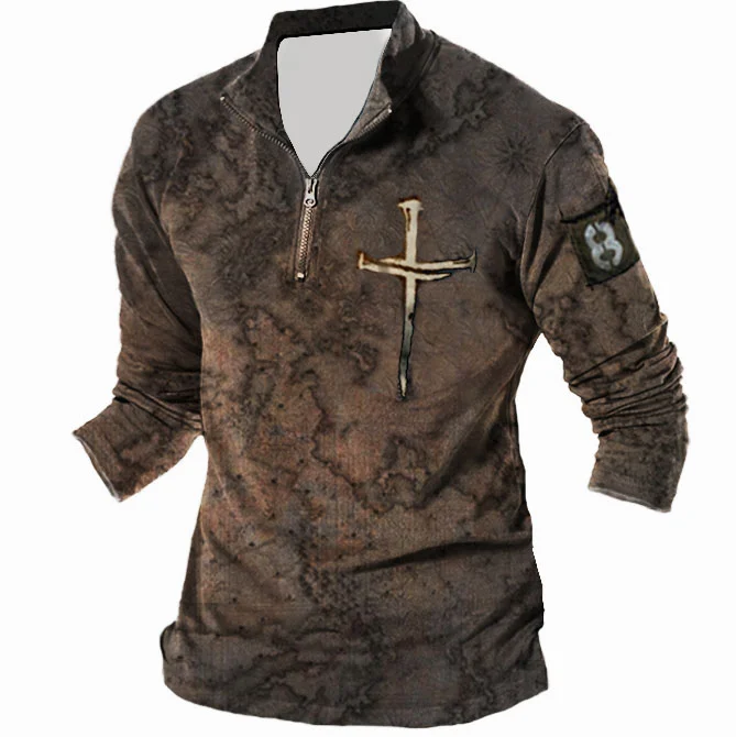 Mens Outdoor Old World Map Printed Tactics Sweatshirt / [viawink] /