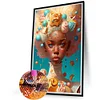 Diamond Painting -DIY Round Partial AB Drill Ice Cream Girl(45x65cm)