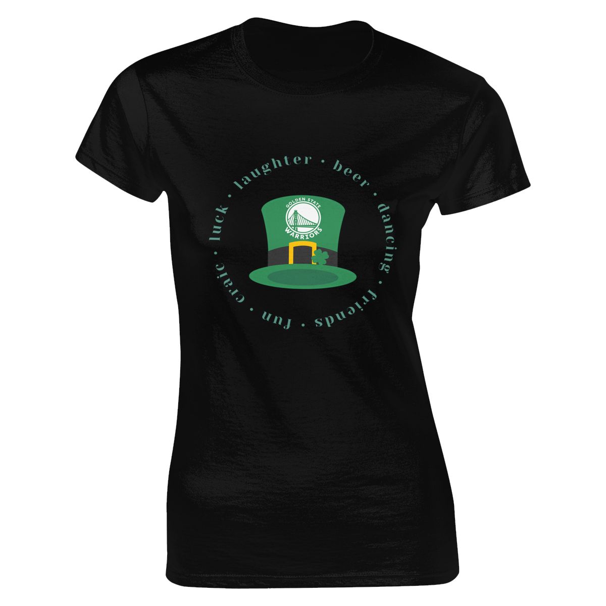 Golden State Warriors Green Lucky St Patrick's Day Women's Soft Cotton T-Shirt