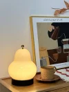 French Cream Pear Table Lamp Bedroom Bedside Living Room Simple High-end Charging Portable Atmosphere Decoration Night Light