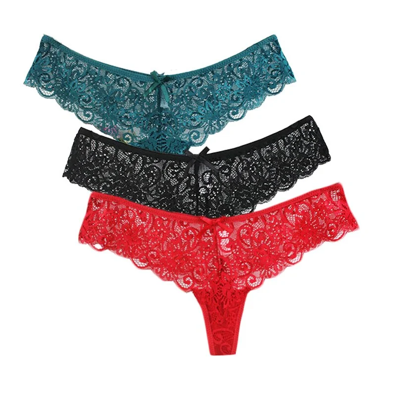 Women Panties 3Pcs/Set Sexy Lace Underwear Set Comfort Female Briefs Fashion Ladies Floral Panty Low Rise Underpants Lingerie