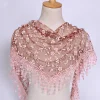 Floral Lace Triangular Scarf Breathable Tassels Hijab Shawl