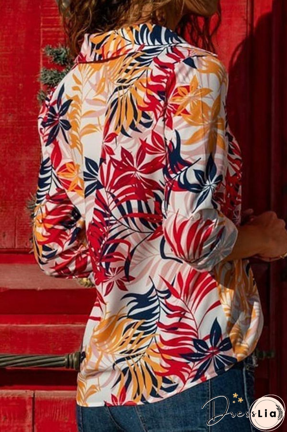 Fashionable Flower Printed Shirt P11758