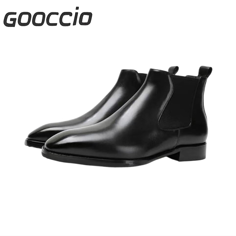 NJ205 Museum Calf-Skin Dress Boots/Chelsea Boots For Men GOOCCIO-NJ-Series  