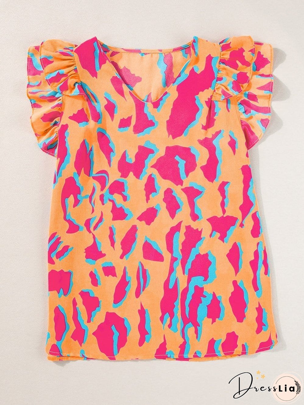 Casual Ruffle Sleeve Blouse