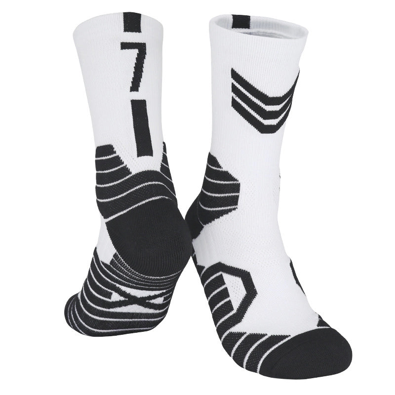 Curry Professional Basketball Socks Men’s High-top Breathable Combat Socks Training Mid-calf Socks Non-slip Sports Socks Men’s