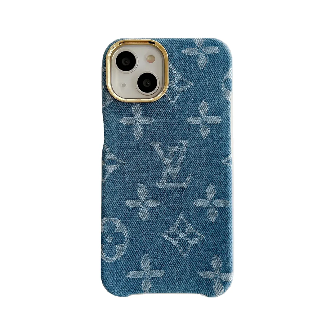 LV Monogram Denim Jacquard Fabric Apple iPhone Case