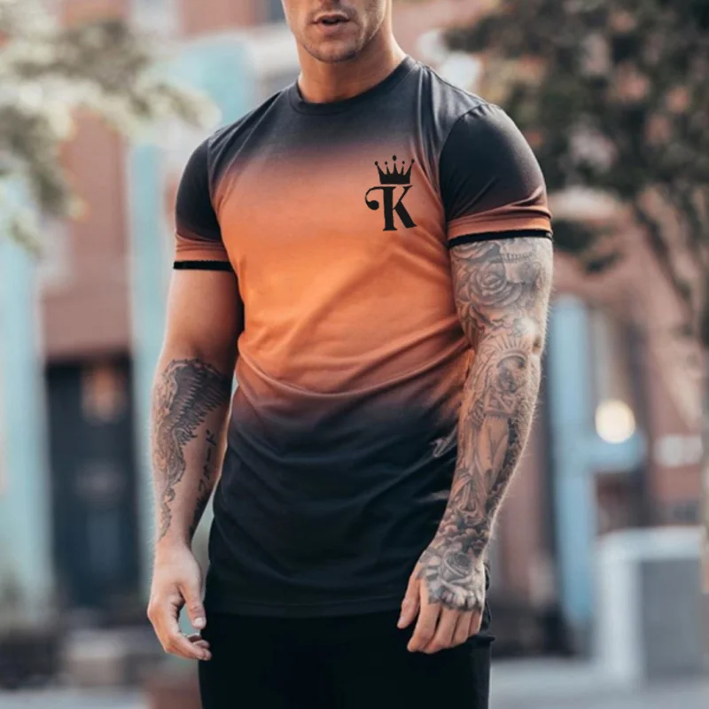 Gradient K print T-shirt / [viawink] /