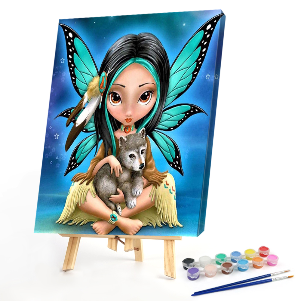 

40*50CM - Paint By Numbers - Girl And Dog, 501 Original