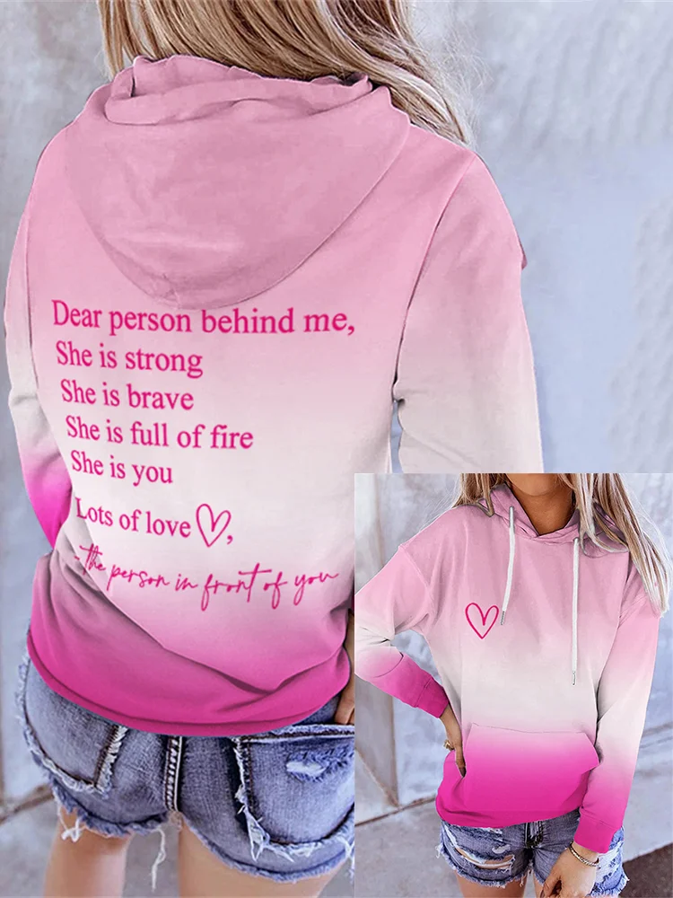 Dear Person Behind Me She Is Strong She Is You Feminism Hoodie