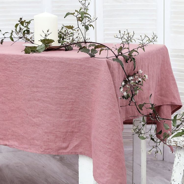 Solid Color Square Linen Tablecloth-ChouChouHome