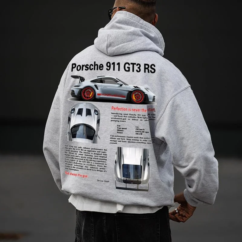 911 GT3 Print Long Sleeve Hoodies