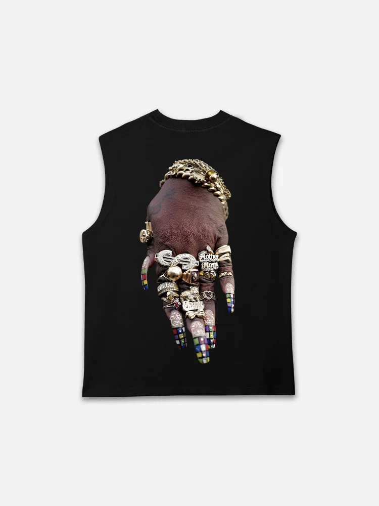 Vintage Colorful Art Bracelet and Ring Graphics 100% Cotton Tank Top