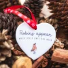 Ornement suspendu en forme de coeur en c&eacute;ramique de No&euml;l