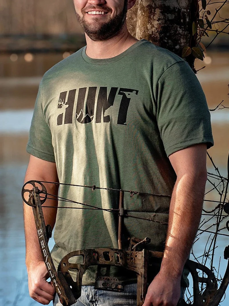 Hunt Letters Printed Crew Neck T-Shirt in  mildstyles